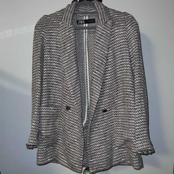 ZARA Tweed oversized blazer - Picture 2 of 9